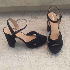 Black Faux Suede Sandals
